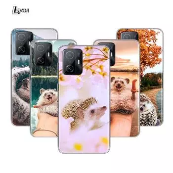 Прозрачный чехол с милым ежиком для прогулки для Xiaomi Mi Note 11 11T 11i 10i 10T 10 9 9T SE 8 Lite Pro Ultra, чехол для телефона MI 8