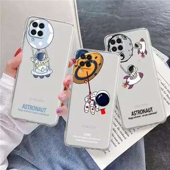 Прозрачный чехол с милым мультяшным астронавтом и планетой для Samsung Galaxy A52 A12 A51 A32 A21s A71 A32 A22 50 A70 A31 A72 5G, чехол для телефона Samsung A71 5G