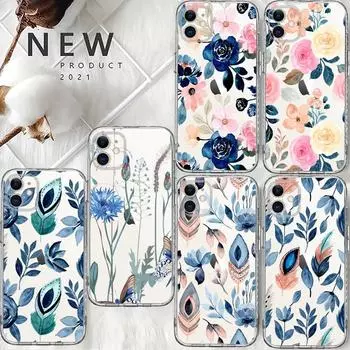 Прозрачный чехол с натуральным растением, бабочкой и цветком для Iphone 11, чехол для Iphone 14 13 12 11 Pro Max 13 12 Mini Xs Max Xr X 7 8 6 6s Plus For iPhone 12Pro Max
