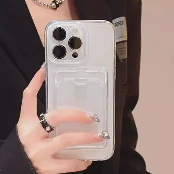 Прозрачный чехол с отделением для карт, защита от падений для iPhone 11/12 и Apple 15PRO Apple 16PRO