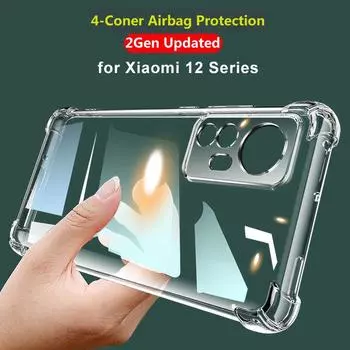 Прозрачный чехол с подушкой безопасности для Xiaomi 12T Pro 12 12S Pro 12X 12s Ultra 5G, мягкий чехол из ТПУ 2-го поколения, ультратонкий противоударный чехол для телефона For Xiaomi 12 Pro чистый