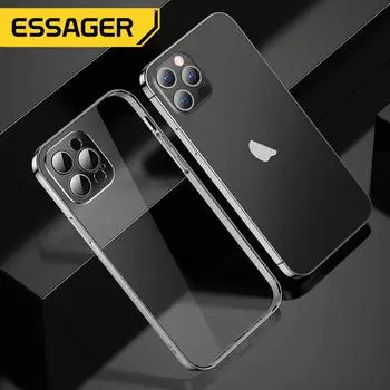 Прозрачный чехол с покрытием для iPhone 13 12 Pro Max, полный защитный чехол для объектива, мягкий чехол из ТПУ для защиты от падения, чехол для телефона iPhone 13 12 Pro For iPhone 13 pro max золотой