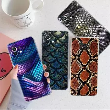 Прозрачный чехол с принтом змеиной кожи для Xiaomi Mi Poco X3 NFC M3 Pro F3 F1 11 Lite 12 Note 10 11T 9T, прозрачный чехол для телефона Xiaomi Poco F3