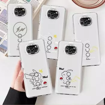 Прозрачный чехол с японским аниме «Покемон» для Xiaomi Mi Poco X3 NFC M3 Pro F3 F1 11 Lite 12 Redmi Note 10 9S 8 7 9, мягкий чехол для телефона Xiaomi Poco M3
