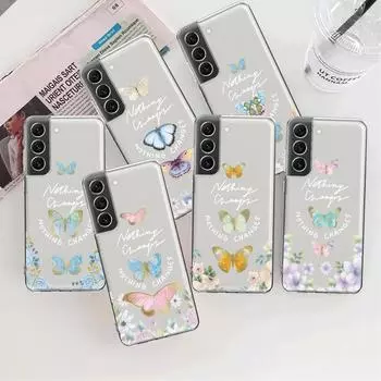 Прозрачный чехол с радужным цветком, мрамором и бабочкой для Samsung Galaxy S23 S22 S21 S20 Fe Ultra S10 S9 S8 Plus 10e Note 10plus 20ultra Samsung Note 20Ultra