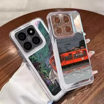 Прозрачный чехол с рисунком анимационного поезда для Xiaomi 13T 11T Poco F6 X6 X5 Pro Redmi Note 13 12 11 10 Pro, прозрачный противоударный мягкий силиконовый чехол для телефона Redmi Note 13 4G