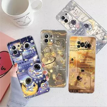 Прозрачный чехол с рисунком астронавта для Xiaomi Mi Poco X3 NFC M3 Pro F3 F1 11 Lite 12 Note 10 11T 9T, прозрачный чехол для телефона Xiaomi Poco F3