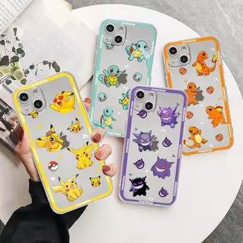 Прозрачный чехол с рисунком Покемон Пикачу для Apple iPhone 11 14 13 12 Pro 7 8 Plus XR X XS Max 6 6S 14Pro, силиконовый чехол для телефона iPhone 14 Plus