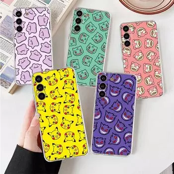 Прозрачный чехол с рисунком Покемон Пикачу для Samsung Galaxy S22 S20 FE S21 S10 S9 Plus Note 20 Ultra 10 Lite, прозрачный чехол для телефона Samsung S21 5G