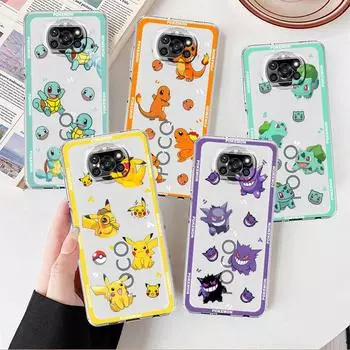 Прозрачный чехол с рисунком Покемона Пикачу для Xiaomi Mi Poco X3 NFC M3 Pro F3 F1 11 Lite 12 Redmi Note 10 9S 8 7 9, мягкий чехол для телефона Xiaomi Poco M3