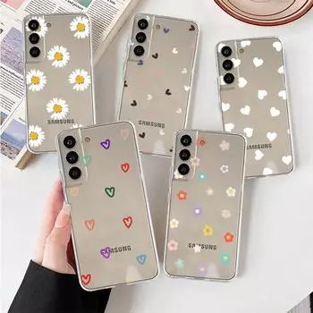 Прозрачный чехол с сердечком для Samsung Galaxy S22 S20 FE S21 S10 S9 Plus Note 20 Ultra 10 Lite, мягкий чехол для телефона Samsung S22 Ultra 5G