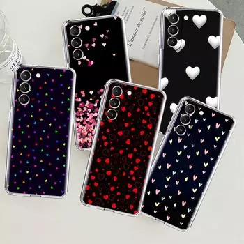 Прозрачный чехол с сердечком для Samsung Galaxy S22 S20 FE S21 S10 S9 Plus Note 20 Ultra 10 Lite, прозрачный чехол для телефона Samsung S21 5G