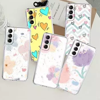 Прозрачный чехол с сердечком для Samsung Galaxy S22 S20 FE S21 S10 S9 Plus Note 20 Ultra 10 Lite, прозрачный чехол для телефона Samsung S21 5G