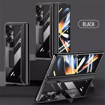 Прозрачный чехол с защитой петель для Samsung Galaxy Z Fold 4 5g, чехол с магнитным кронштейном и покрытием для Galaxy Z Fold4, чехол для телефона for Galaxy Z Fold4(7.6 ) зелёный