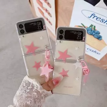 Прозрачный чехол со звездой для Samsung Galaxy Z Flip 4, чехол Z Flip 3, 5 г, противоударная жесткая задняя крышка с Hangouts для Samsung Z Flip 4 For Galaxy Z Flip 3