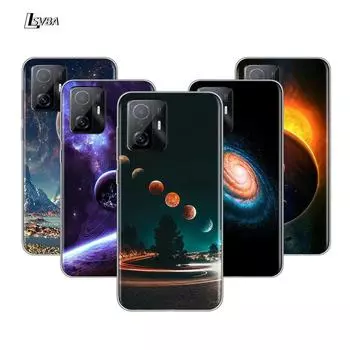 Прозрачный чехол Space Planet Moon Stars для Xiaomi Mi Note 11 11T 11i 10i 10T 10 9 9T SE 8 Lite Pro Ultra Phone Case MI 8