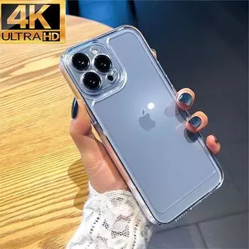Прозрачный чехол TPU для iPhone 15 14 13 12 11 Pro Max XS XR X 12 13 Mini 7 8 14 15 Plus SE 2022, защитный противоударный чехол для камеры с полной защитой for iPhone 12 Pro чистый