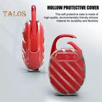 Прозрачный чехол TPU, защитный чехол для динамика, ударопрочный, устойчивый к падениям, защитный чехол для аудиосистемы JBL CLIP 5 чёрный