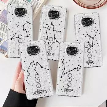 Прозрачный чехол Twelve Constellations для Xiaomi Mi Poco X3 NFC M3 Pro F3 F1 11 Lite 12 Redmi Note 10 9S 8 7 9, мягкий чехол для телефона Xiaomi Poco M3