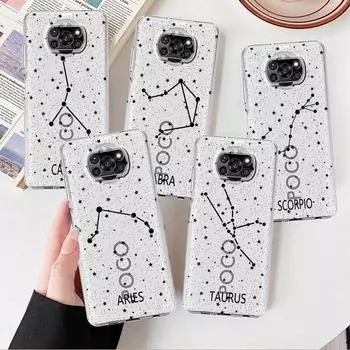 Прозрачный чехол Twelve Constellations для Xiaomi Mi Poco X3 NFC M3 Pro F3 F1 11 Lite 12 Redmi Note 10 9S 8 7 9, мягкий чехол для телефона Xiaomi Poco M3