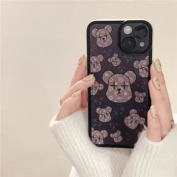 Прозрачный чехол Zhitai Bear Pattern для iPhone 15, совместимый с iPhone 14 Promax и Cat Eye XS, дизайны теней для зрачков iPhone 14 Plus