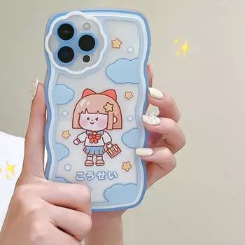 Прозрачный чехол Zhitai Cartoon Flower Wave для iPhone 12/13/14 Pro Max iPhone 14 Pro