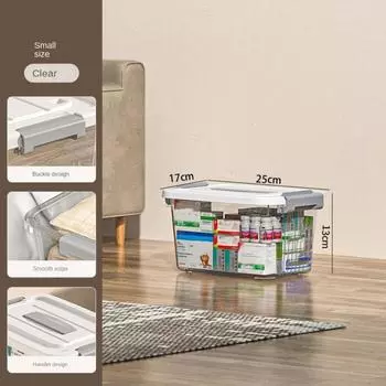 Прозрачный черный ящик для хранения с крышкой, органайзер, прочный контейнер для хранения одежды, одежда White-S