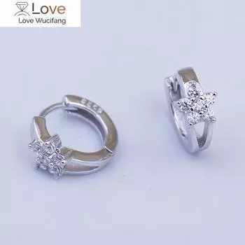 Прозрачный цветок из циркония, стерлинговое серебро 925 пробы, маленькие круглые серьги-кольца Huggies для детей, для девочек, детские украшения Aros