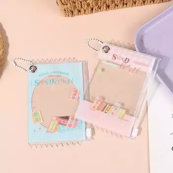 Прозрачный держатель для фотокарточек, брелок, реквизит, сумка для демонстрации значков, подвеска, защитный чехол для фотокарточек в виде идола, держатель для карточек синий