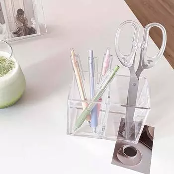 Прозрачный держатель для кистей для макияжа, ручка, подставка для карандашей, ящик для хранения косметики, настольный органайзер для канцелярских принадлежностей с отделениями onesize