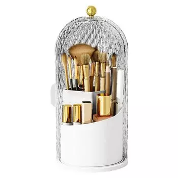 Прозрачный держатель для кистей для макияжа с крышкой, водонепроницаемые косметические витрины, акриловый органайзер для косметики чёрный