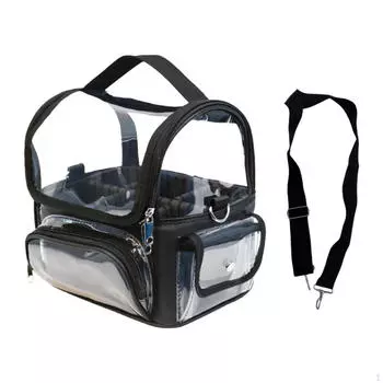 Прозрачный держатель для кистей для макияжа с регулируемым разделителем Профессиональный органайзер для макияжа black