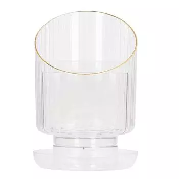 Прозрачный держатель для кистей для макияжа, вращающийся водонепроницаемый пылезащитный органайзер для чашки для макияжа, большая емкость