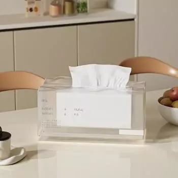 Прозрачный держатель для салфеток, большая вместимость, двухслойный дизайн, матовая текстура, простой в использовании, держатель для ванной комнаты, прямоугольный