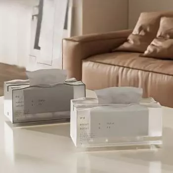 Прозрачный держатель для салфеток большой емкости, двухслойный дизайн, матовая текстура, ванная комната чистый