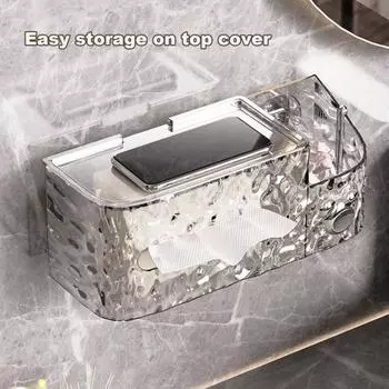 Прозрачный держатель для салфеток для душа, большой емкости, гладкая текстура, диспенсер для бумаги, контейнер для хранения влажных салфеток серебряный
