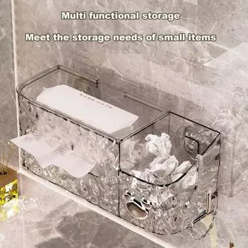 Прозрачный держатель для салфеток для душа с гладкой текстурой, большой вместимостью, диспенсер для влажной бумаги серебряный