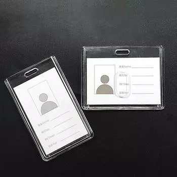 Прозрачный держатель для удостоверения личности, защитный чехол для визитной карточки, защитный чехол для удостоверения личности, защитный чехол для студенческой автобусной карты