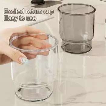 Прозрачный держатель для зубных щеток для ванной комнаты с чашкой. Крепится на стену. Не прилипает. Противоскользящий. Противоскользящий дизайн. Перевернутый дренаж. Прозрачная зубная паста «два в одном».