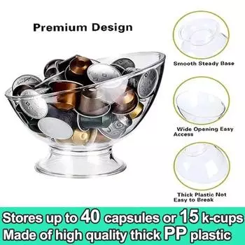 Прозрачный держатель кофейных капсул для Nespresso, держатель капсул для бара K Cup, настольное хранилище, креативная кофейная посуда, салатница