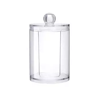 Прозрачный диспенсер для ватных палочек, ящик для хранения косметики для ванной комнаты, круглые держатели для ватных палочек as the picture