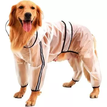 Прозрачный дождевик для собак, водонепроницаемый дождевик для собак, регулируемый светоотражающий легкий дождевик для домашних животных, для собак маленьких, средних и больших пород(7XL) M