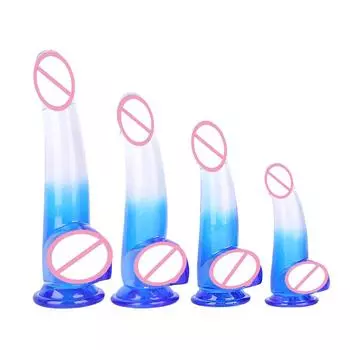 Прозрачный двухцветный стеклянный дилдо, имитация женской мастурбации, цветная анальная пробка, дилдо, сексуальный секс-продукт, горячая распродажа S Dark Green15cm