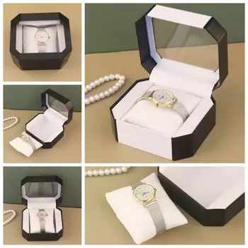 Прозрачный футляр для часов, одиночный ящик для хранения часов, модная коробка для часов, умные часы белый/чёрный