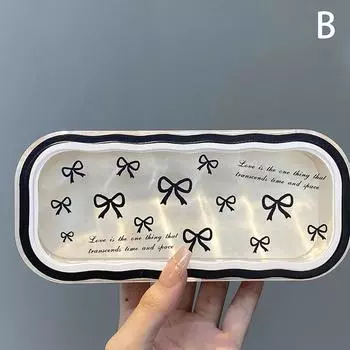 Прозрачный футляр для очков с бантом, симпатичный дорожный портативный ящик для хранения для женщин, солнцезащитных очков, очков, очков чёрный