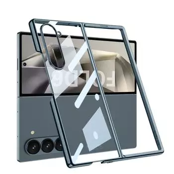 Прозрачный гальванизированный каркас Ultra Thine Hard PC Phone Cover для Samsung Galaxy Z Fold 6 5 Case Z Fold 6 5 Противоударные чехлы For Galaxy Z Fold 6 чёрный