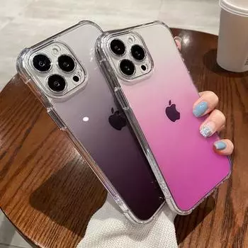 Прозрачный градиентный чехол цвета радуги для Iphone 13 12 11 Pro Max X Xr Xs, жесткий акриловый противоударный чехол с кристаллами, капа For iPhone X or XS