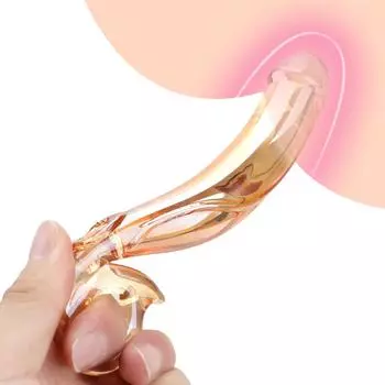 Прозрачный хрустальный член, женская мастурбация, золотой стеклянный фаллоимитатор, массаж вагины, искусственный пенис, анальная пробка, секс-игрушки для женщин