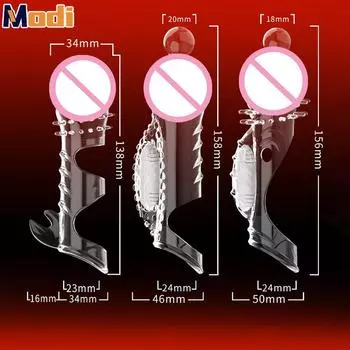 Прозрачный хрустальный презерватив с рукавом для пениса, мужские презервативы с задержкой по времени, шип, клитор, многоразовые презервативы, секс-игрушки для пар General style