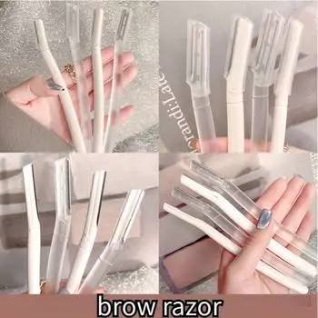 Прозрачный и удобный набор бритв для бровей, многофункциональная бритва для бровей из нержавеющей стали, макро-лезвие, инструмент для бритья бровей для женщин, косметические инструменты 1#